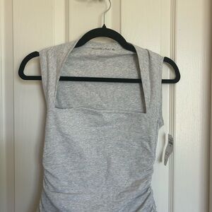 NWT Abercrombie & Fitch Gray Ruched Sleeveless Tank Top
